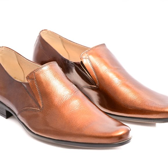 Handmade Man\'s Patent Brown Leather Shoes main image 4